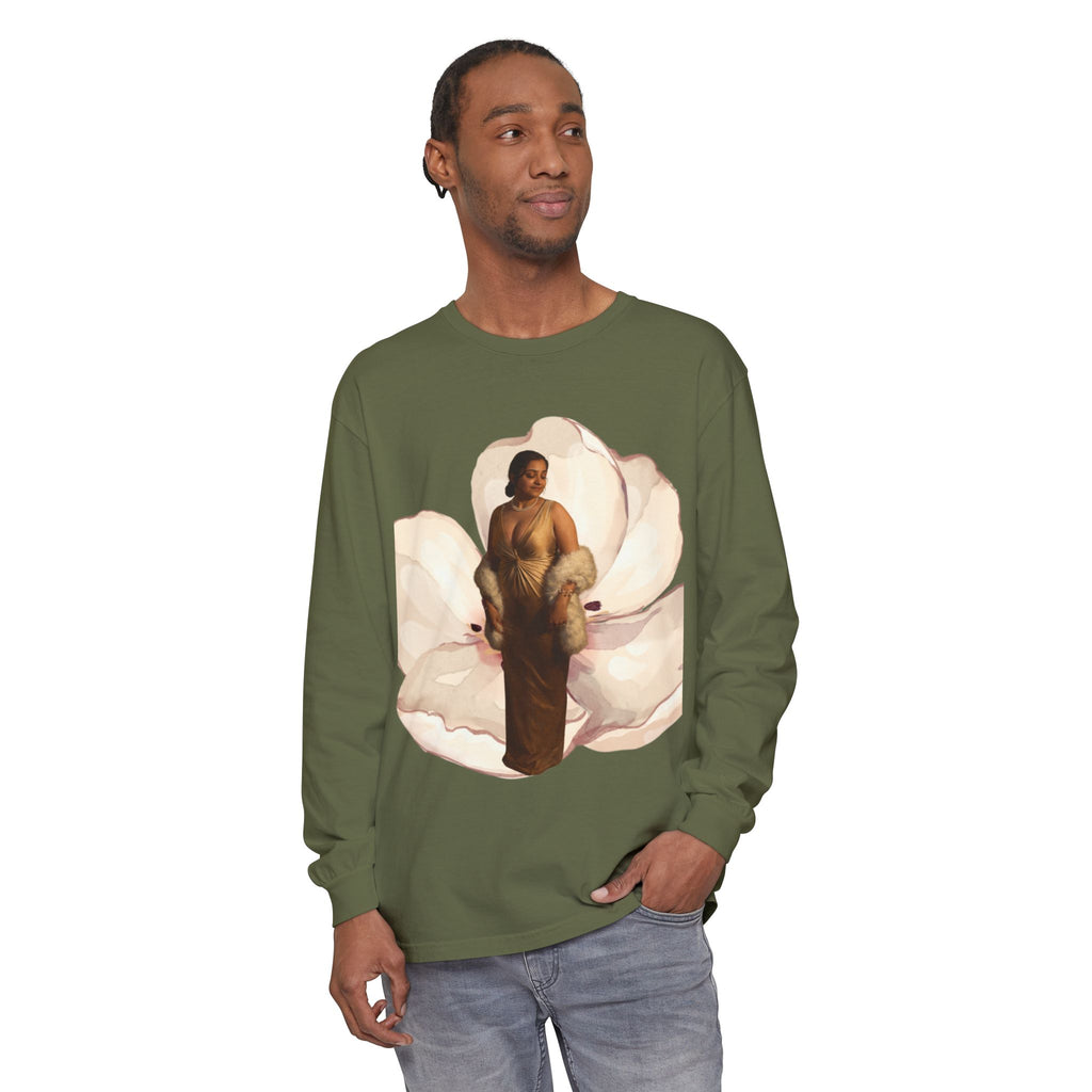 We Will Be Home Long Sleeve Tee — Floral Vintage Portrait Graphic