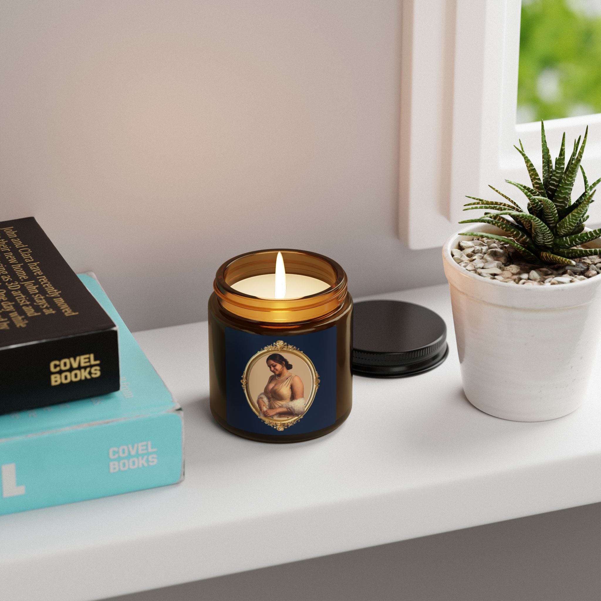 Aromatic Soy Candle — Vintage Portrait Amber Jar (Multi-Size)