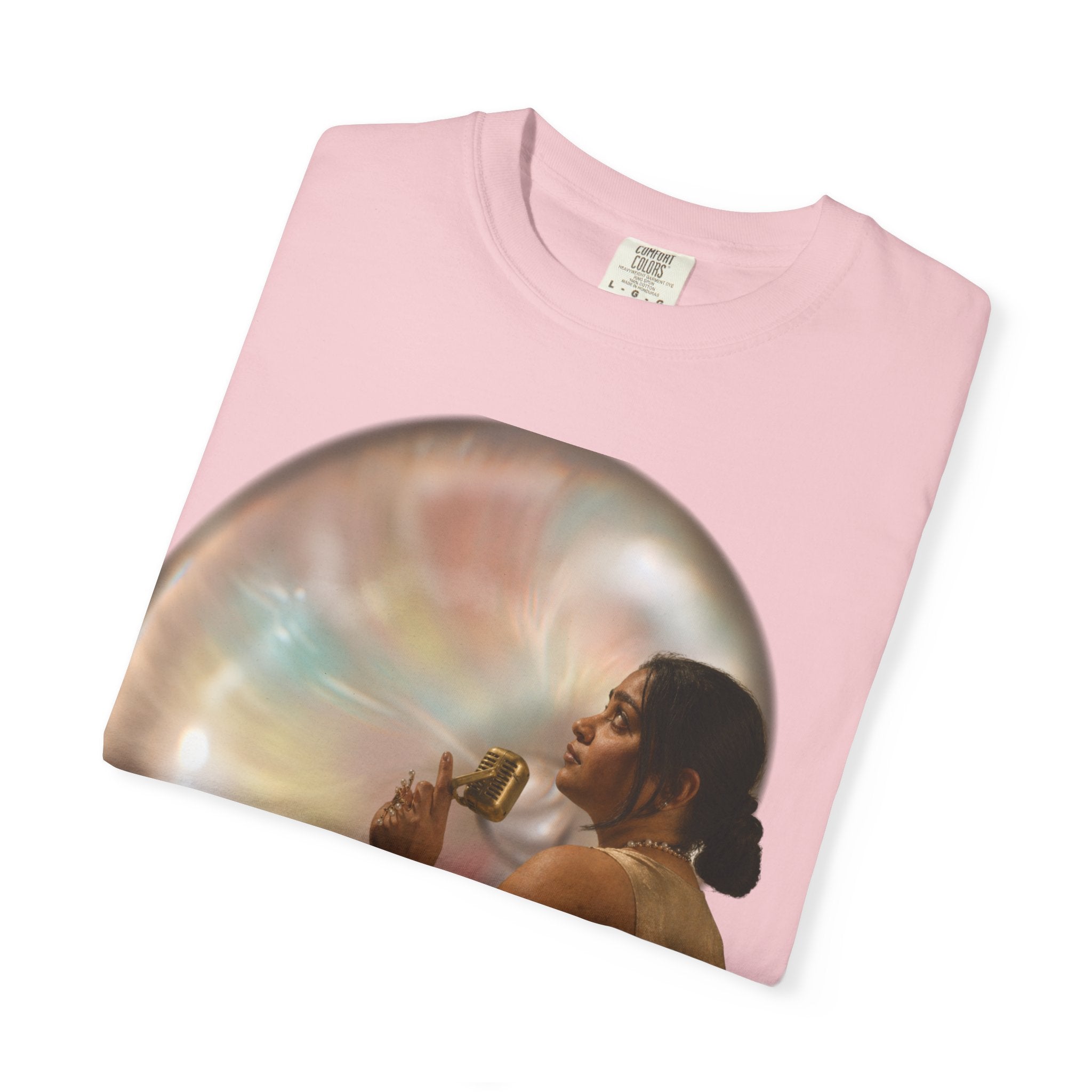 T‑Shirt — Retro Glam Woman with Iridescent Bubble | 'We Will Become' Graphic Tee