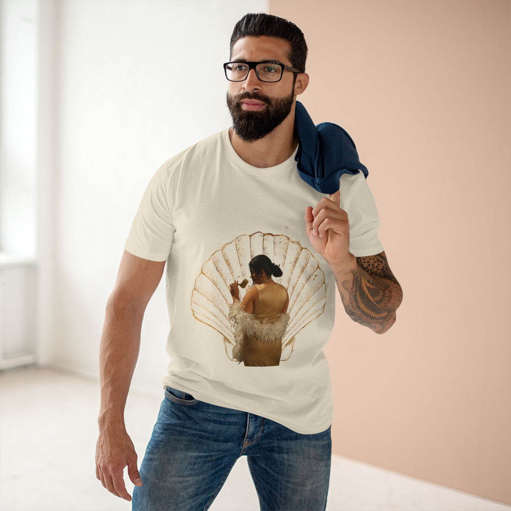 Vintage Vanity Tee — Antique Mirror & Shell Art Graphic T-Shirt