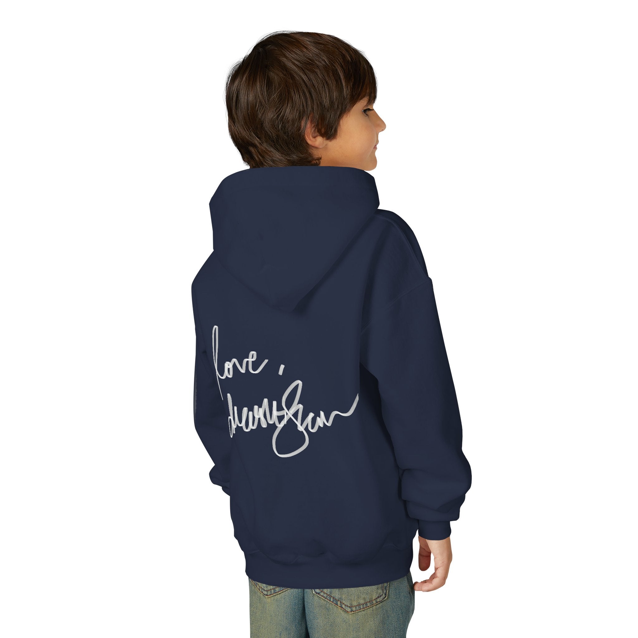Youth Hoodie — Vintage Dancer Floral Graphic with “We Will Be Home” Back Script