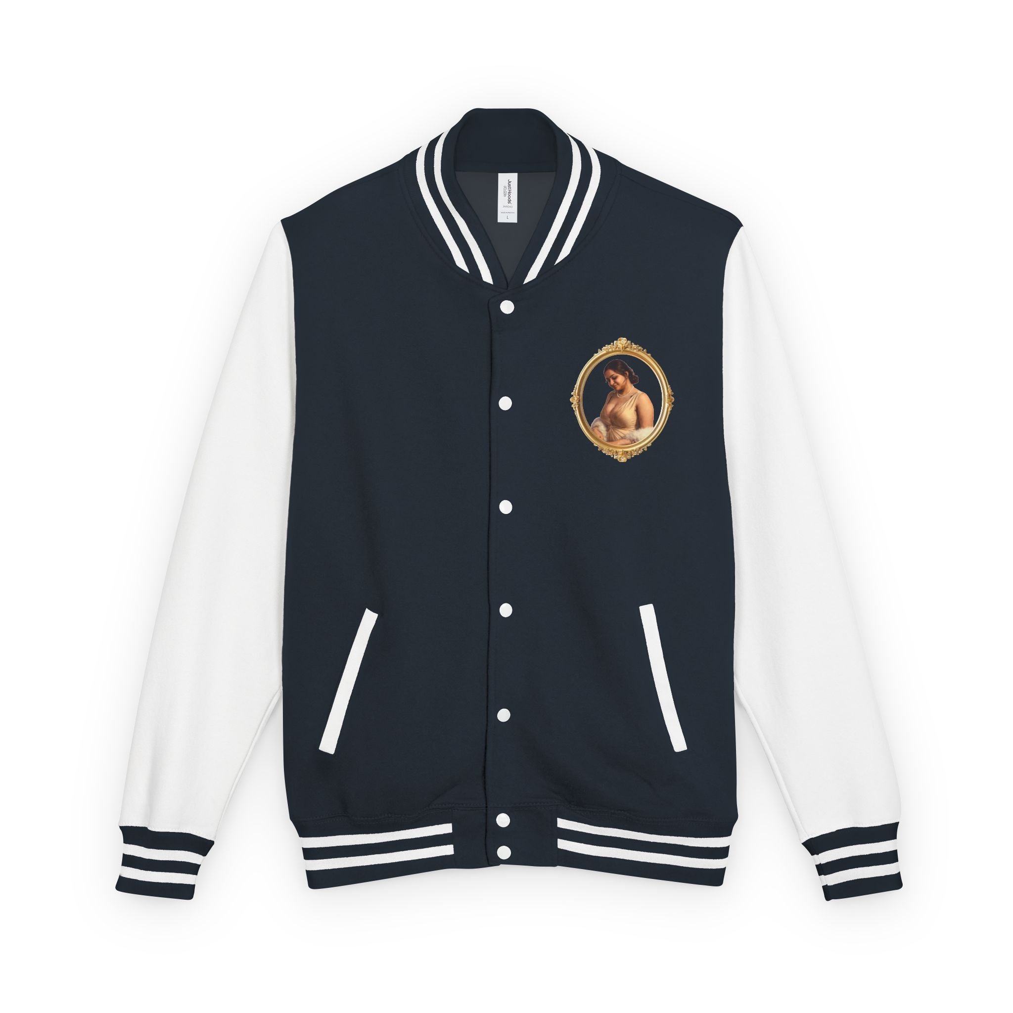 Vintage Portrait Letterman Jacket — Framed Classical Art Varsity Jacket