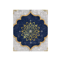 Crushed Velvet Blanket — Gold and Navy Mandala Throw (Luxurious Boho Decorative Blanket)