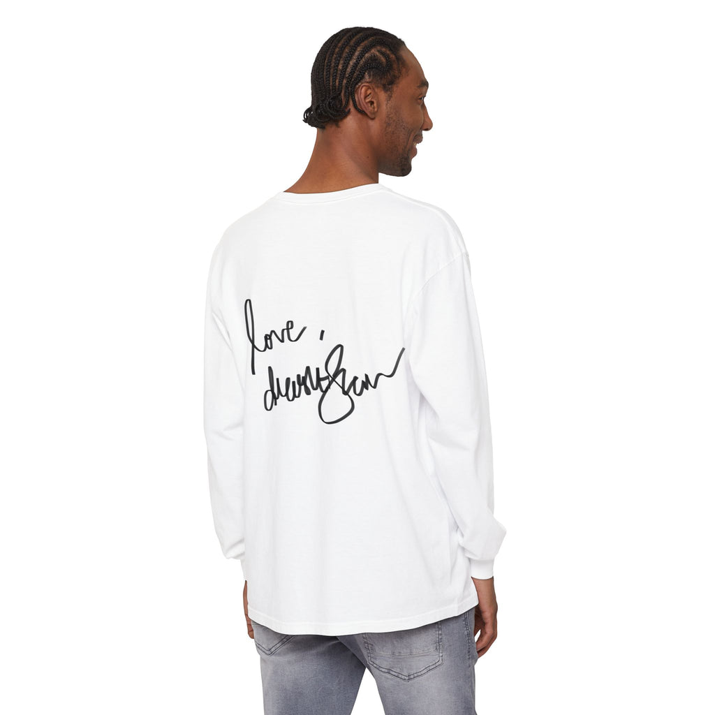 Long Sleeve T-Shirt — “Love, Dua Lipa” Shell Goddess Graphic