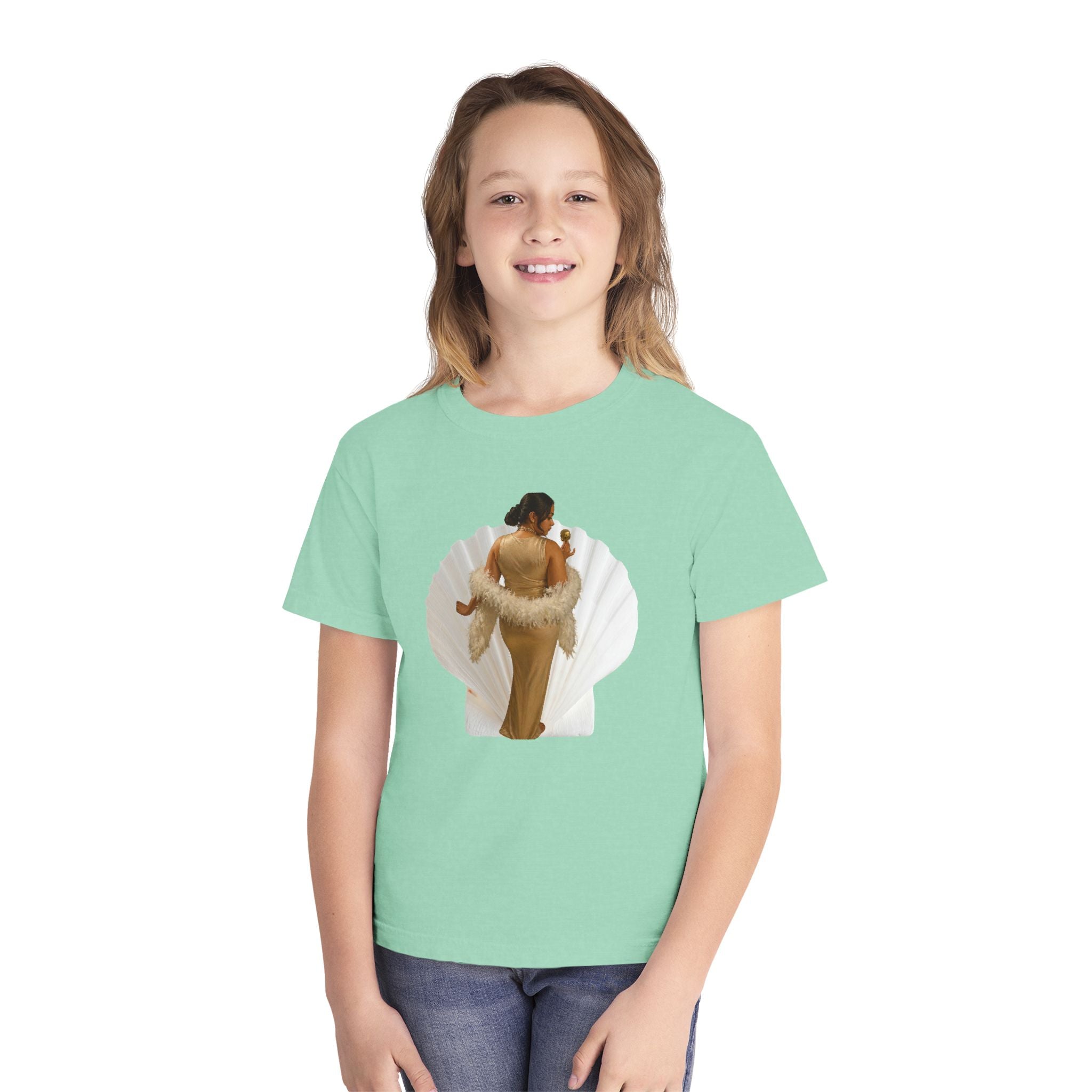 Youth Tee — Elegant Portrait Shell Graphic