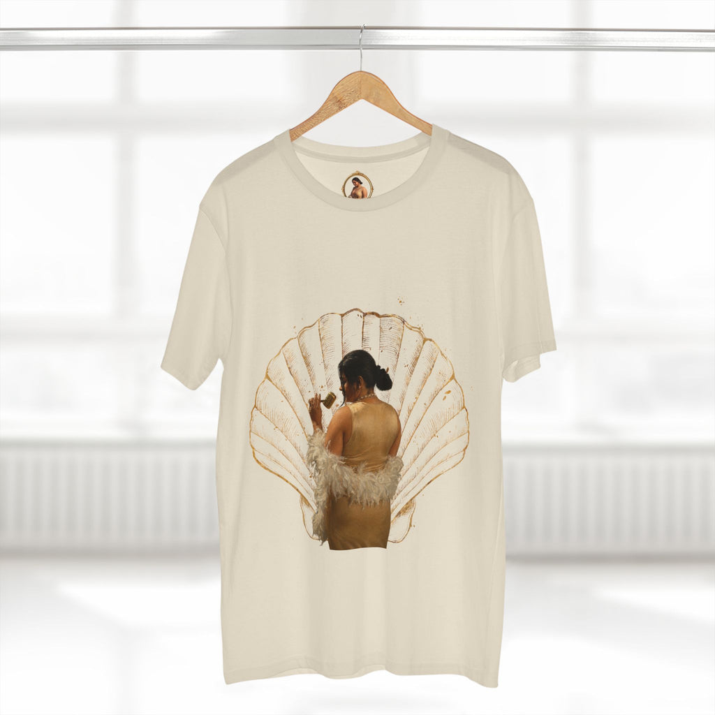 Vintage Vanity Tee — Antique Mirror & Shell Art Graphic T-Shirt