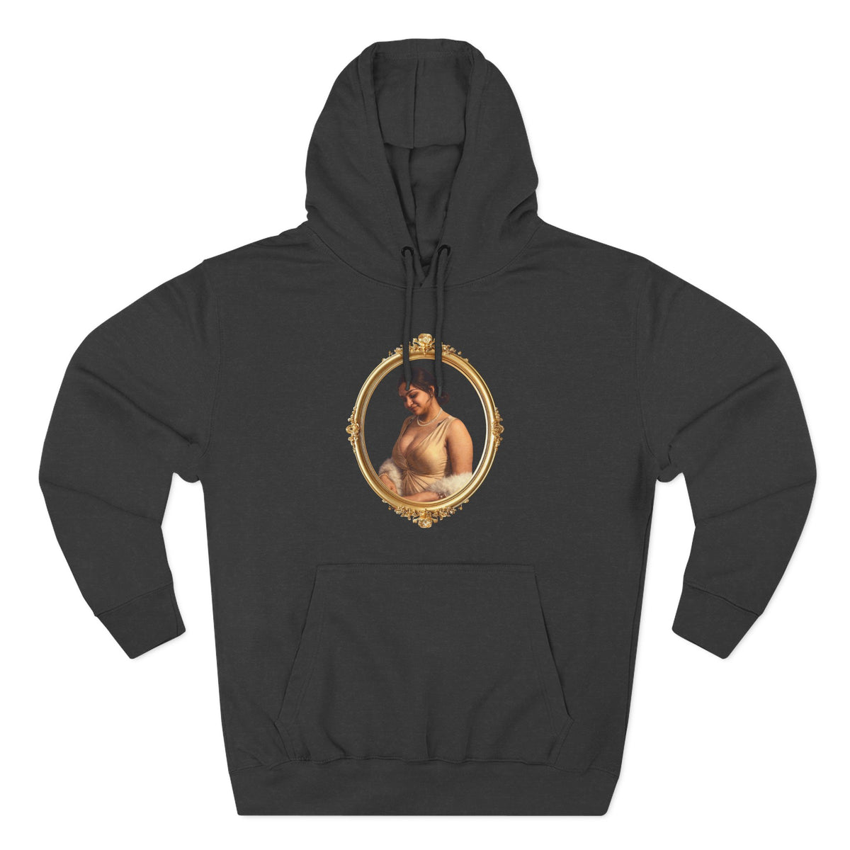 Drashti Portrait Hoodie — Vintage Frame Romantic Art Pullover
