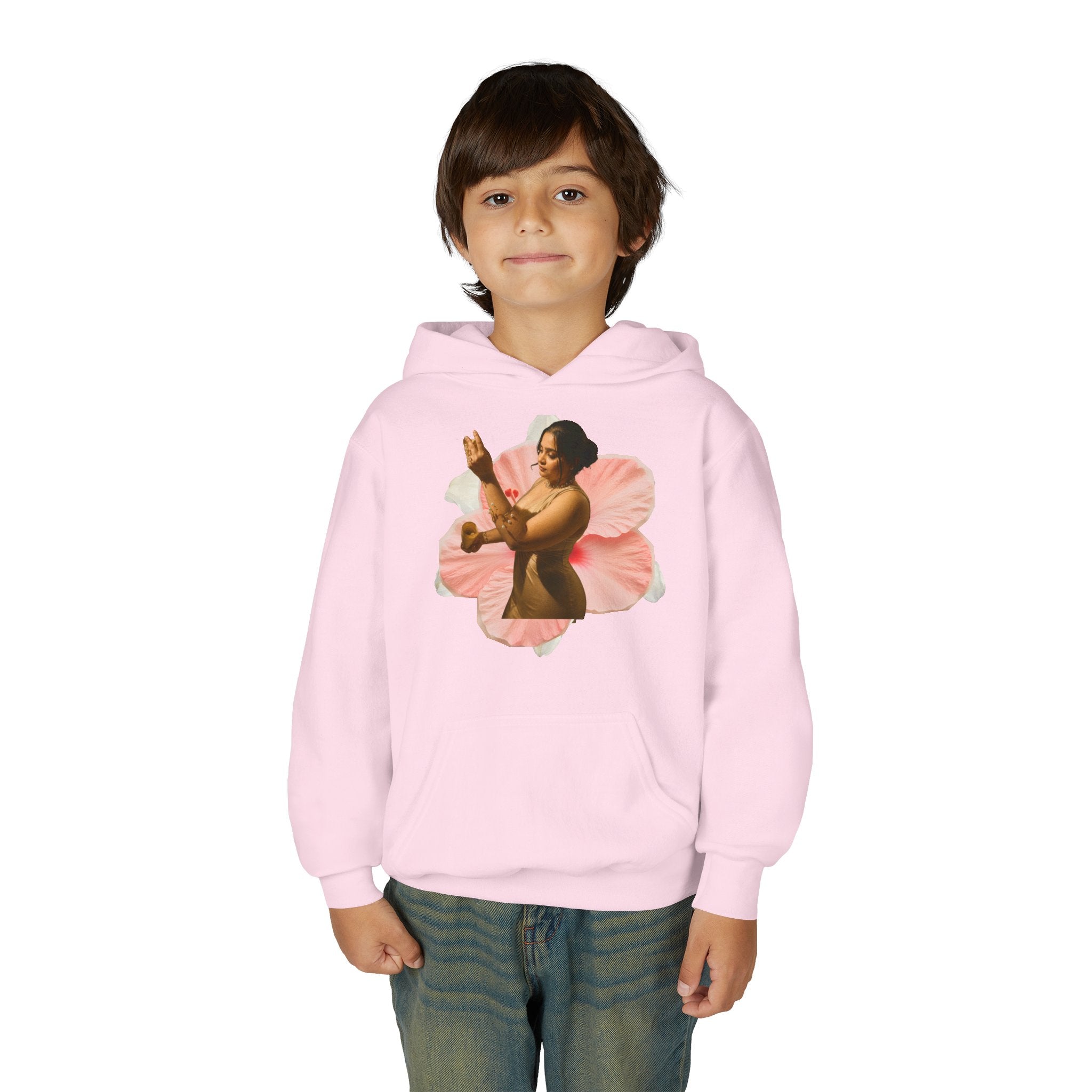 Youth Hoodie — Vintage Dancer Floral Graphic with “We Will Be Home” Back Script