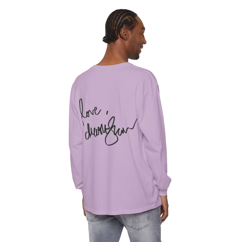 Shell Portrait Long Sleeve Tee — “We Will Be Home” Back Script