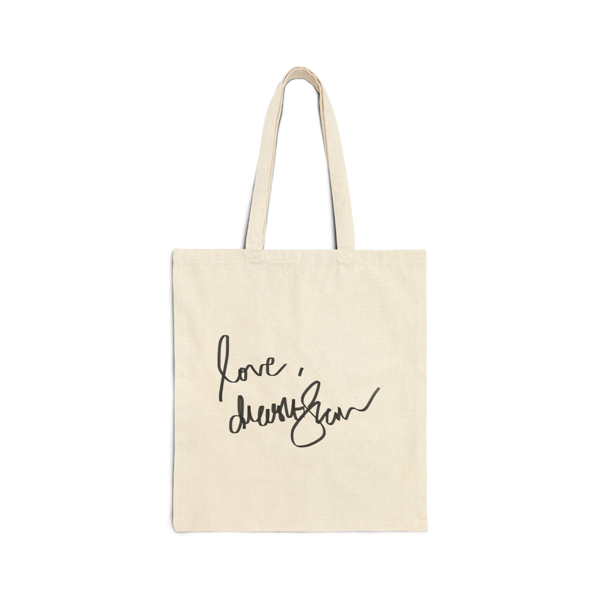 Tote Bag — Vintage Portrait “Love, [Signature]” Cotton Canvas Tote