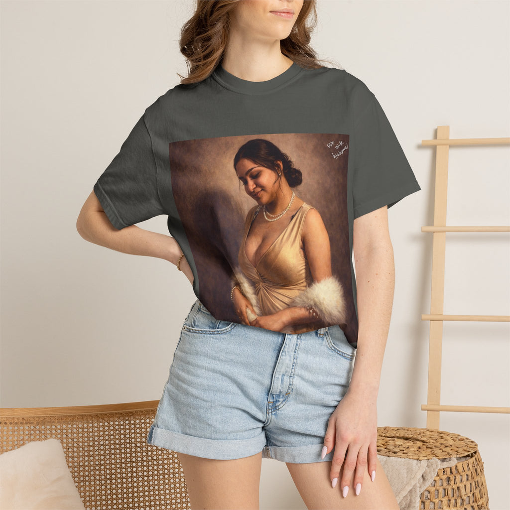Portrait Graphic T-Shirt — Vintage Framed Lady Art Print