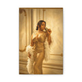 Vintage Glamour Canvas Print — Elegant Woman in Gold Gown Wall Art