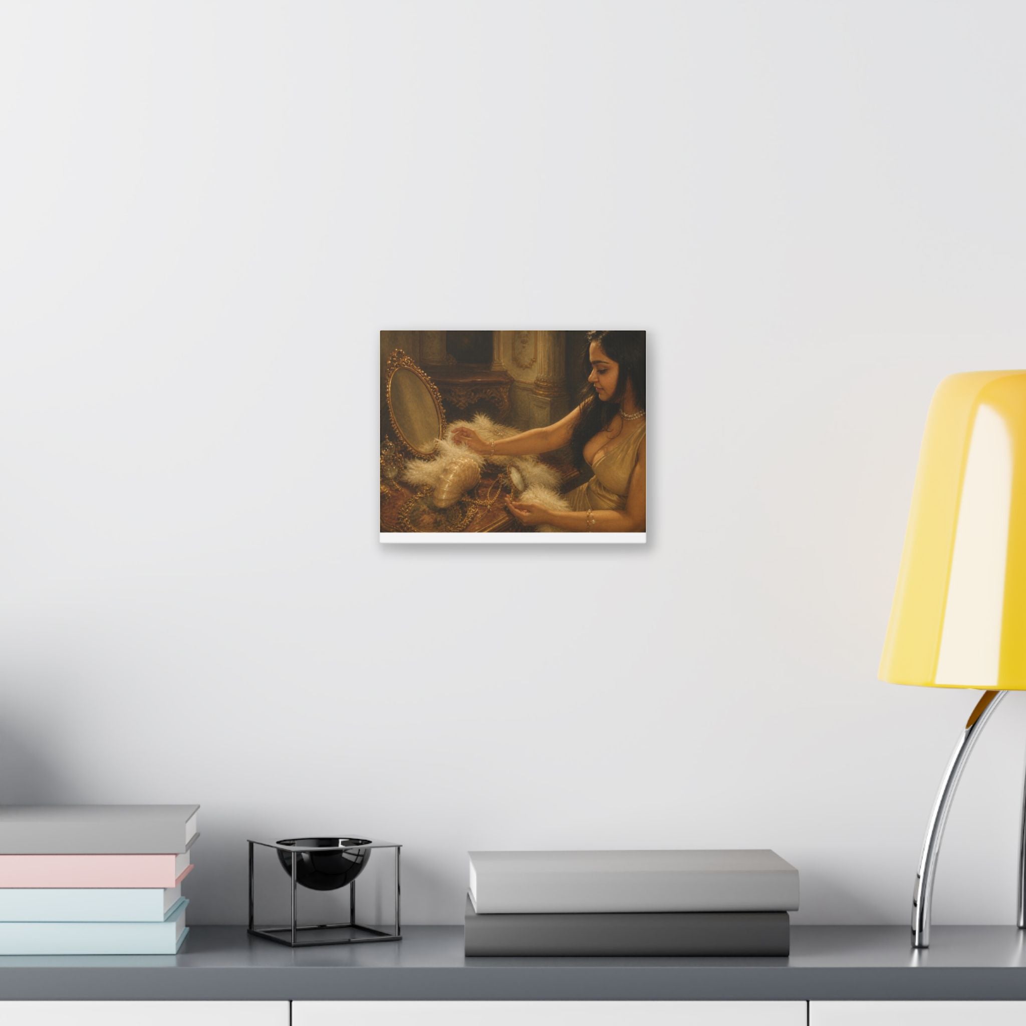 Vintage Boudoir Canvas Print — Woman at Vanity Classic Stretched Canvas