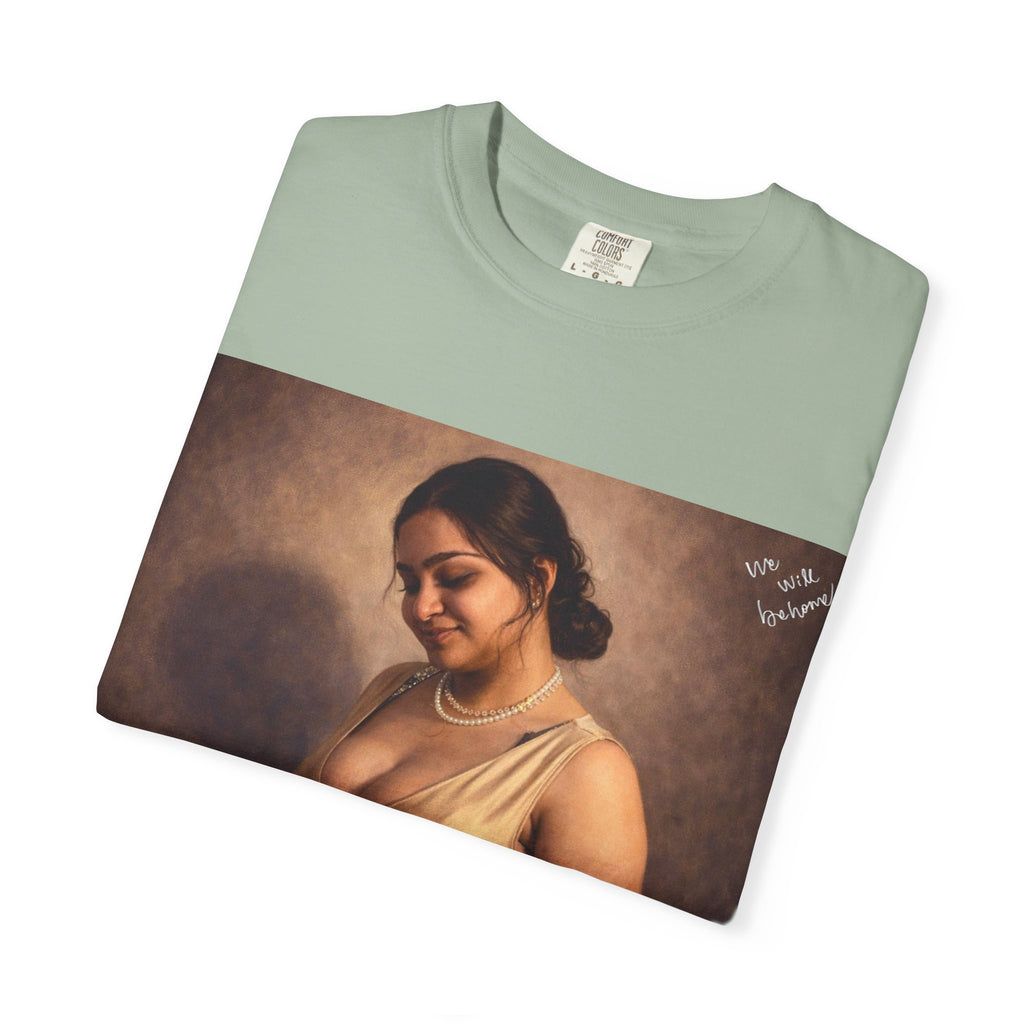 Portrait Graphic T-Shirt — Vintage Framed Lady Art Print