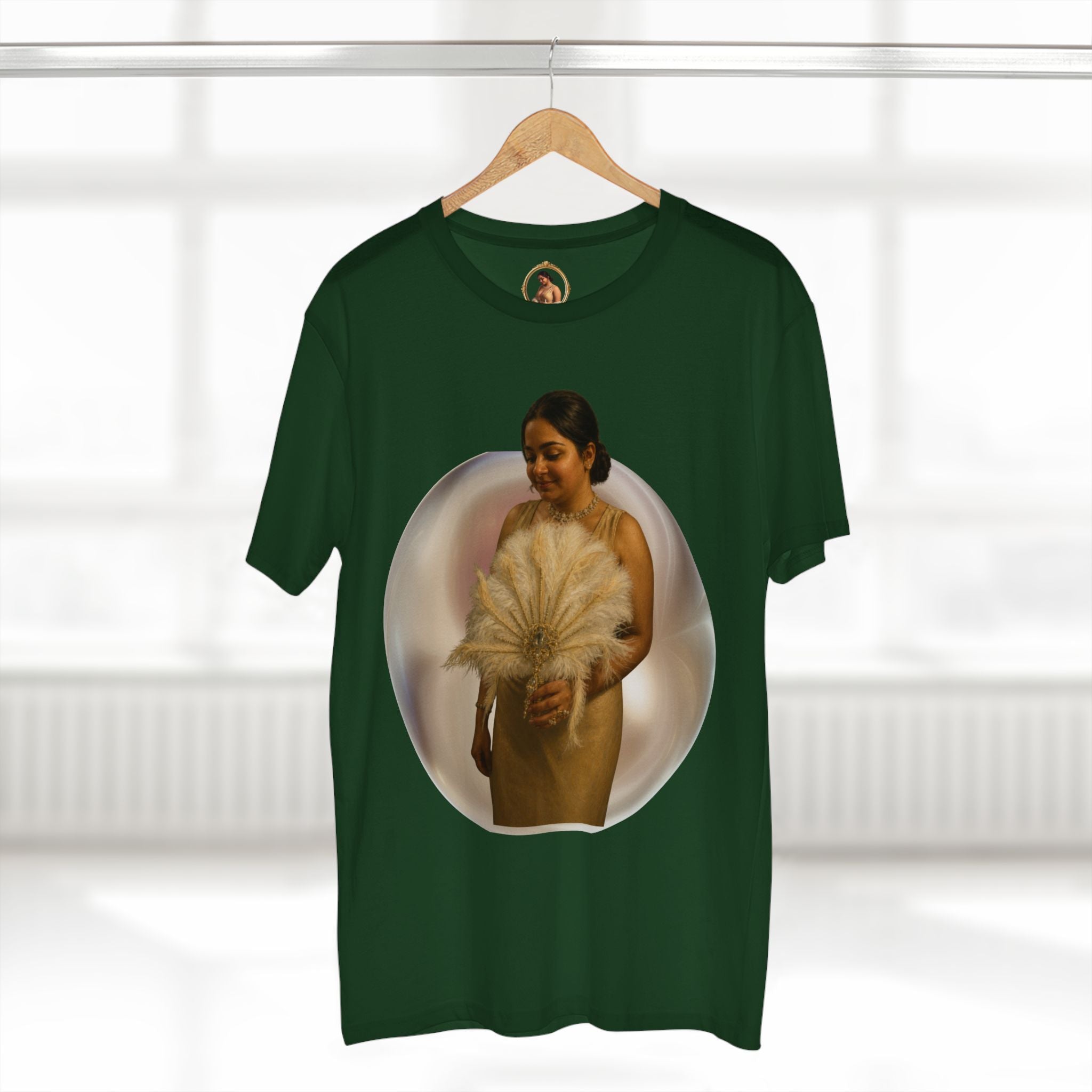 T‑Shirt — Vintage Portrait Bubble with 'We Will Become' Script