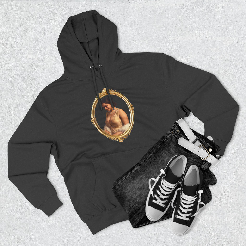 Portrait Hoodie — Vintage Frame Romantic Art Pullover