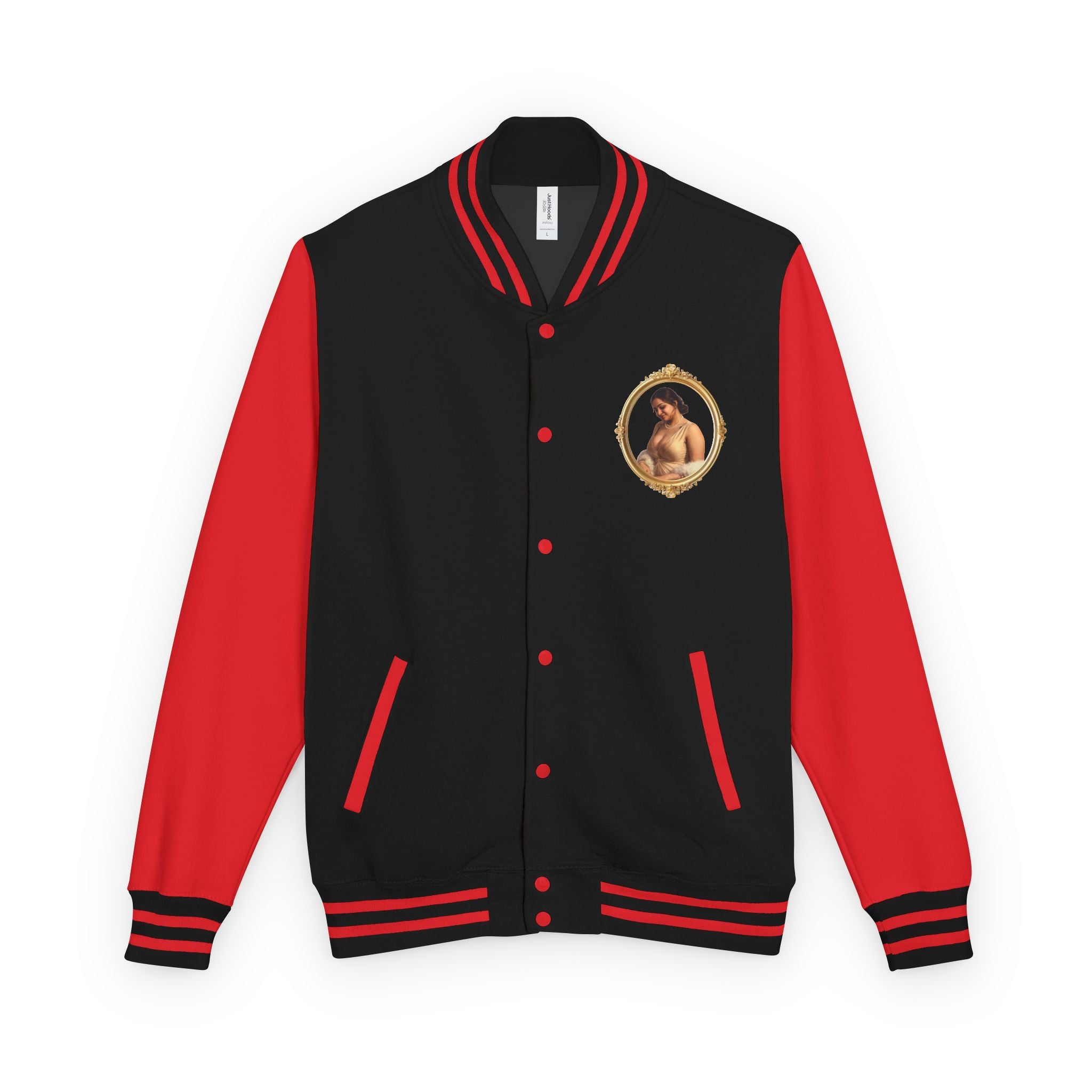 Vintage Portrait Letterman Jacket — Framed Classical Art Varsity Jacket