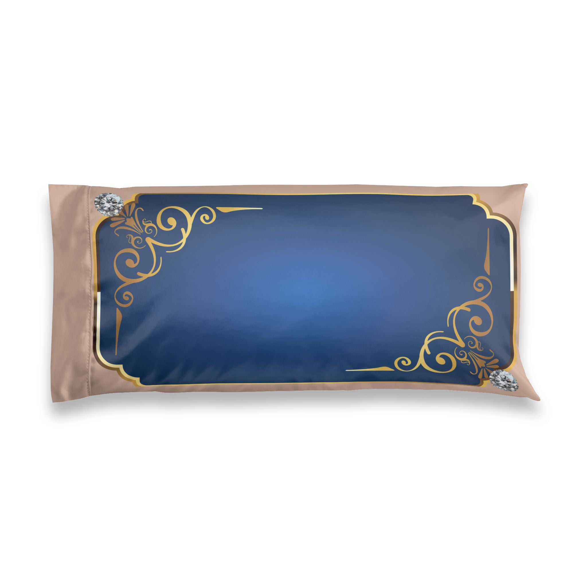 Satin Pillowcase - Luxe Navy & Gold Decorative Body Pillowcase with 'love, drungrun' Script