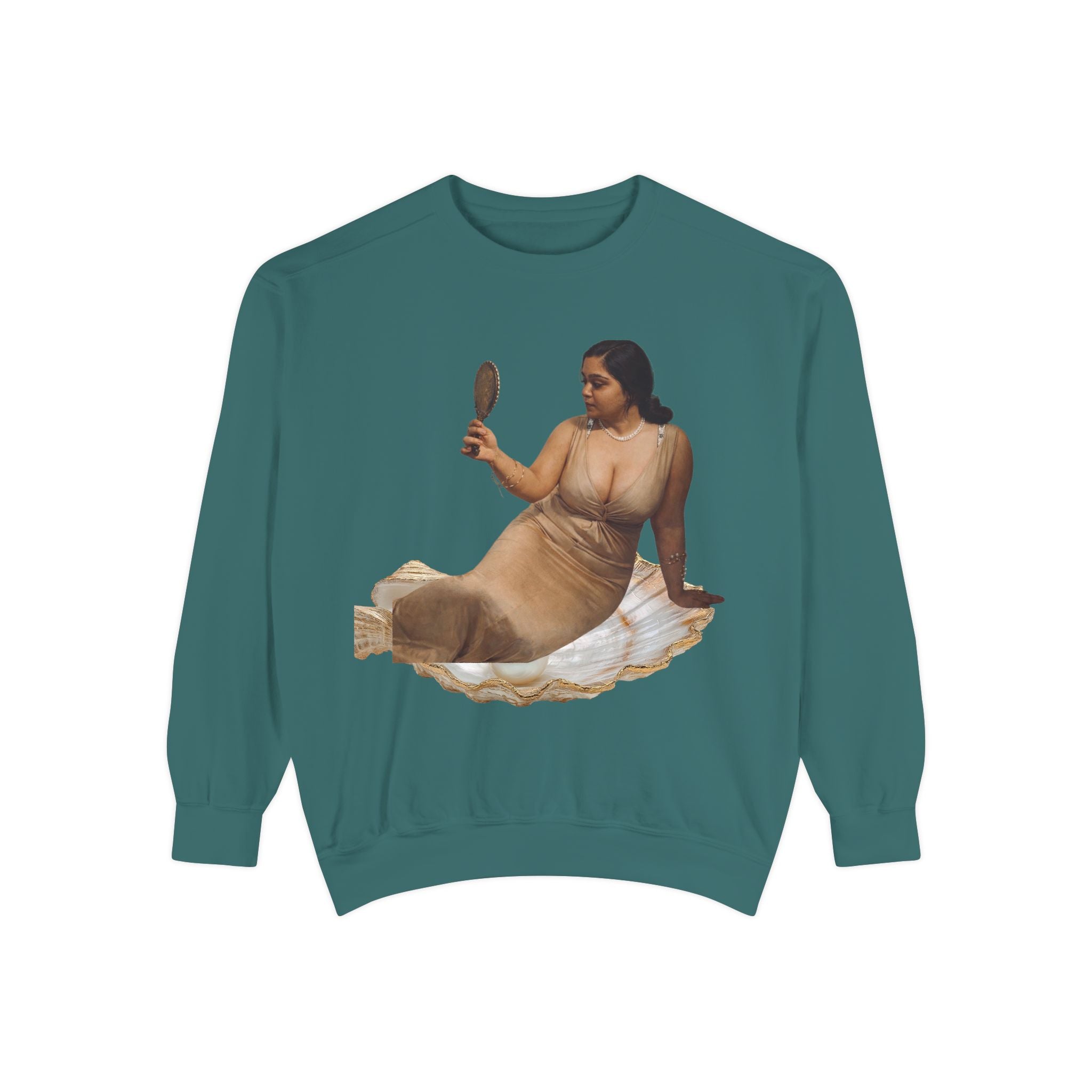 Reclining Muse Sweatshirt — 'We Will Be Home' Retro Art Graphic Crewneck