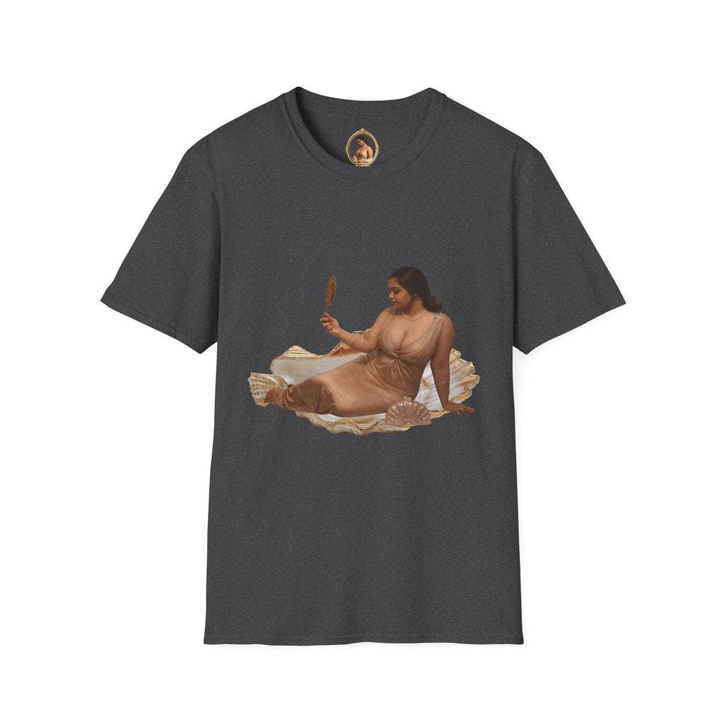T-Shirt — Vintage Reclining Woman with Hand Mirror Art Tee