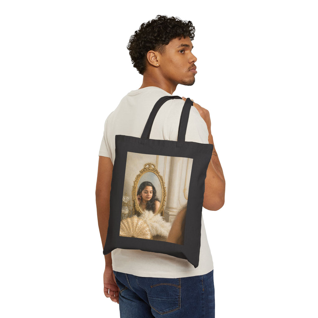 Photo Portrait Canvas Tote — "Love, [Signature]" Stylish Everyday Shoulder Bag