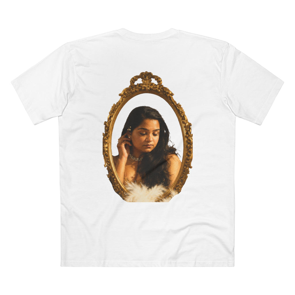 Vintage Vanity Tee — Antique Mirror & Shell Art Graphic T-Shirt