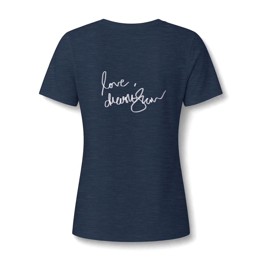 Floral Portrait V‑Neck Tee — Vintage Woman in Magnolia Print
