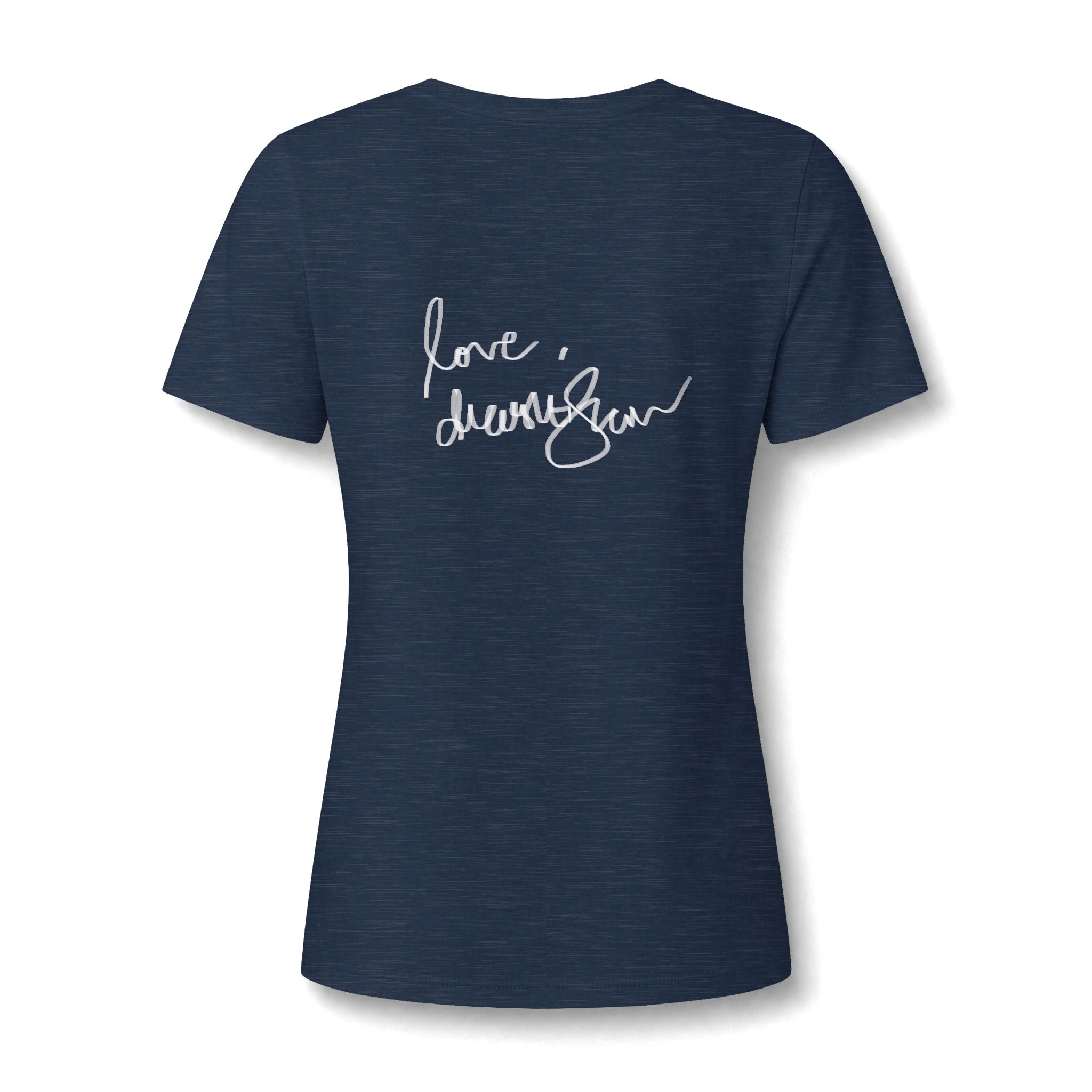 Floral Portrait V‑Neck Tee — Vintage Woman in Magnolia Print