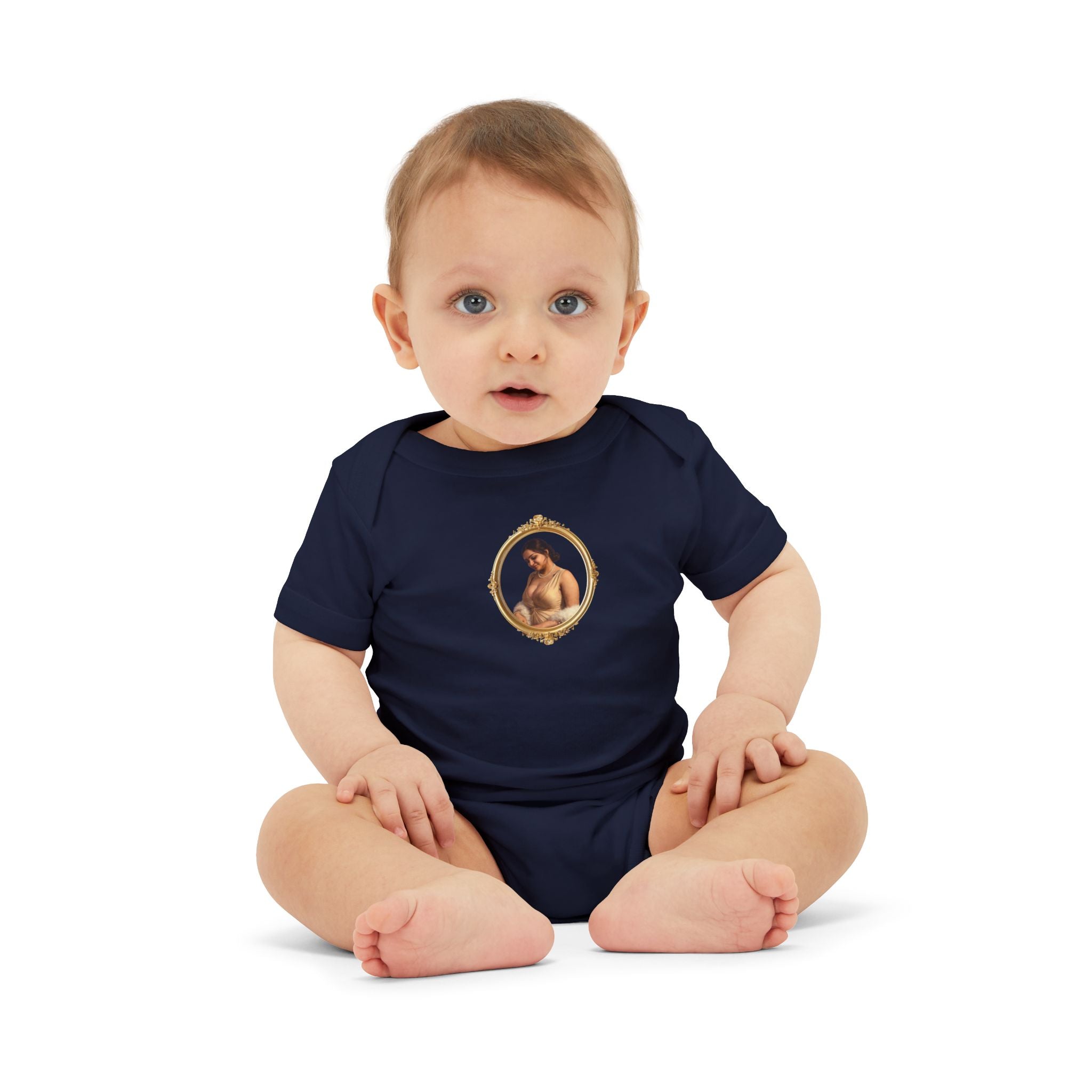 Infant Onesie with Vintage Cherub Portrait – Baby Bodysuit