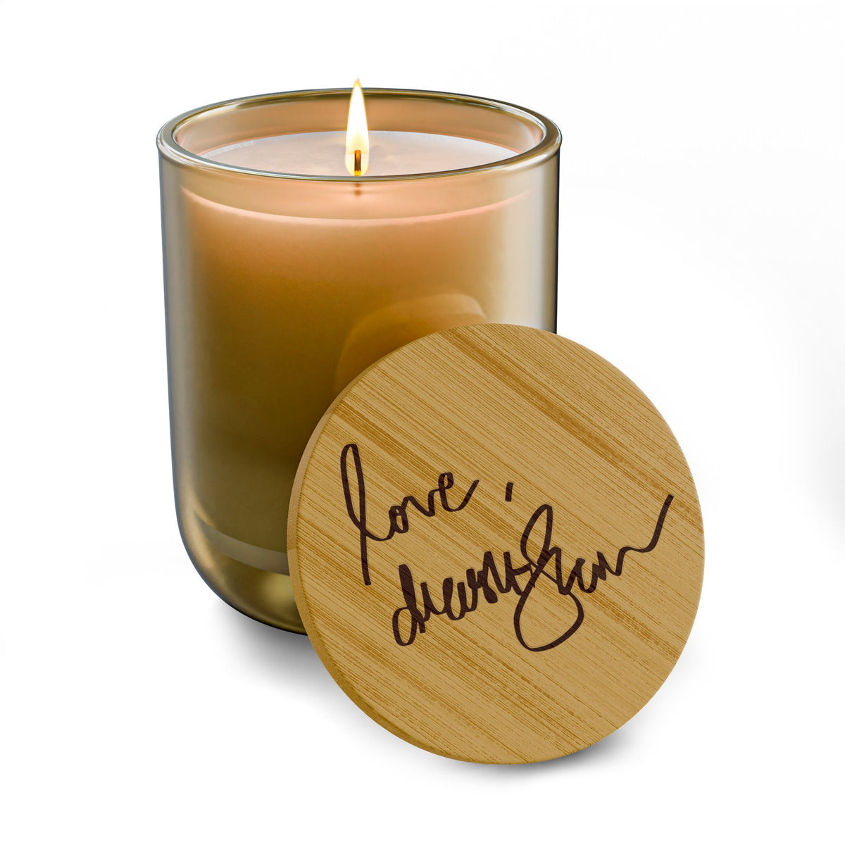 Drashti 14oz Scented Soy Candle — Personalized Bamboo Lid (Signature Style)
