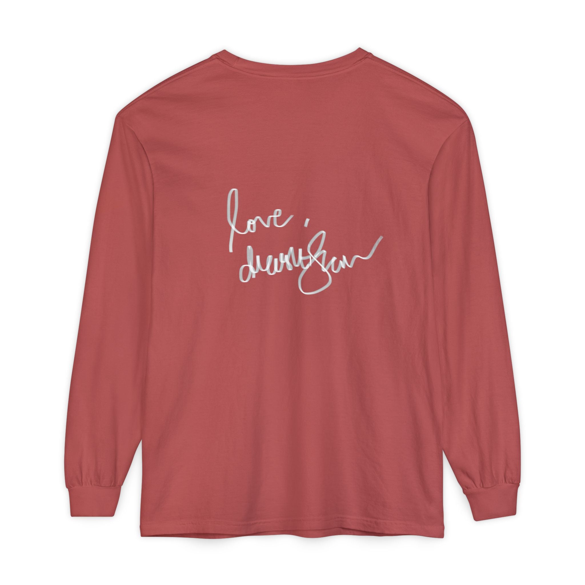 Long Sleeve T-Shirt — “Love, Dua Lipa” Shell Goddess Graphic