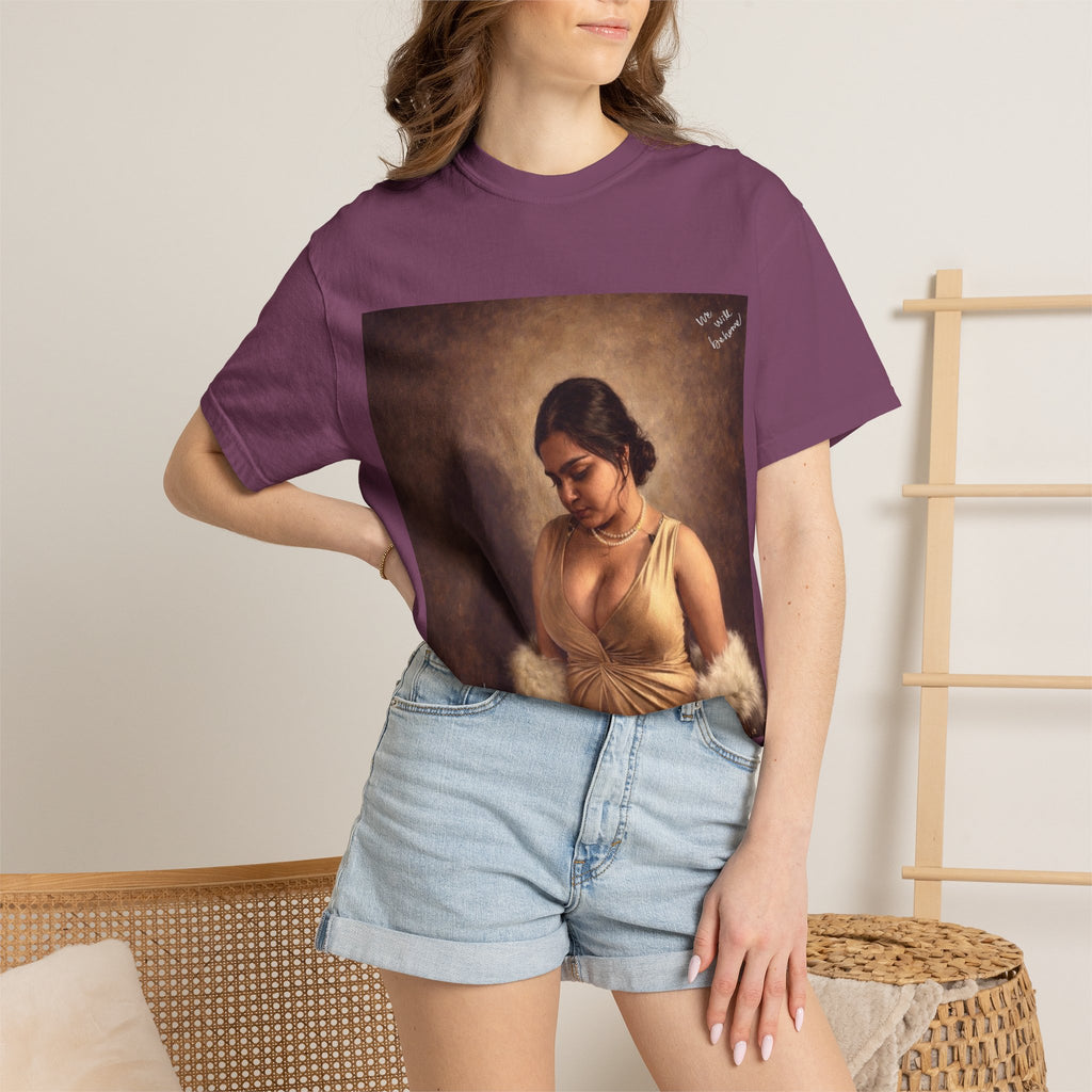 T-Shirt — Vintage Glam Portrait Tee with Signature "Love, Drashti"