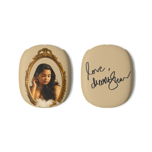 AirPods Max Case — Retro Portrait & "Love, [Signature]" Beige Designer Cover