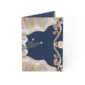 Elegant Pearl & Navy Floral Greeting Cards — Pack of 1/10/30/50