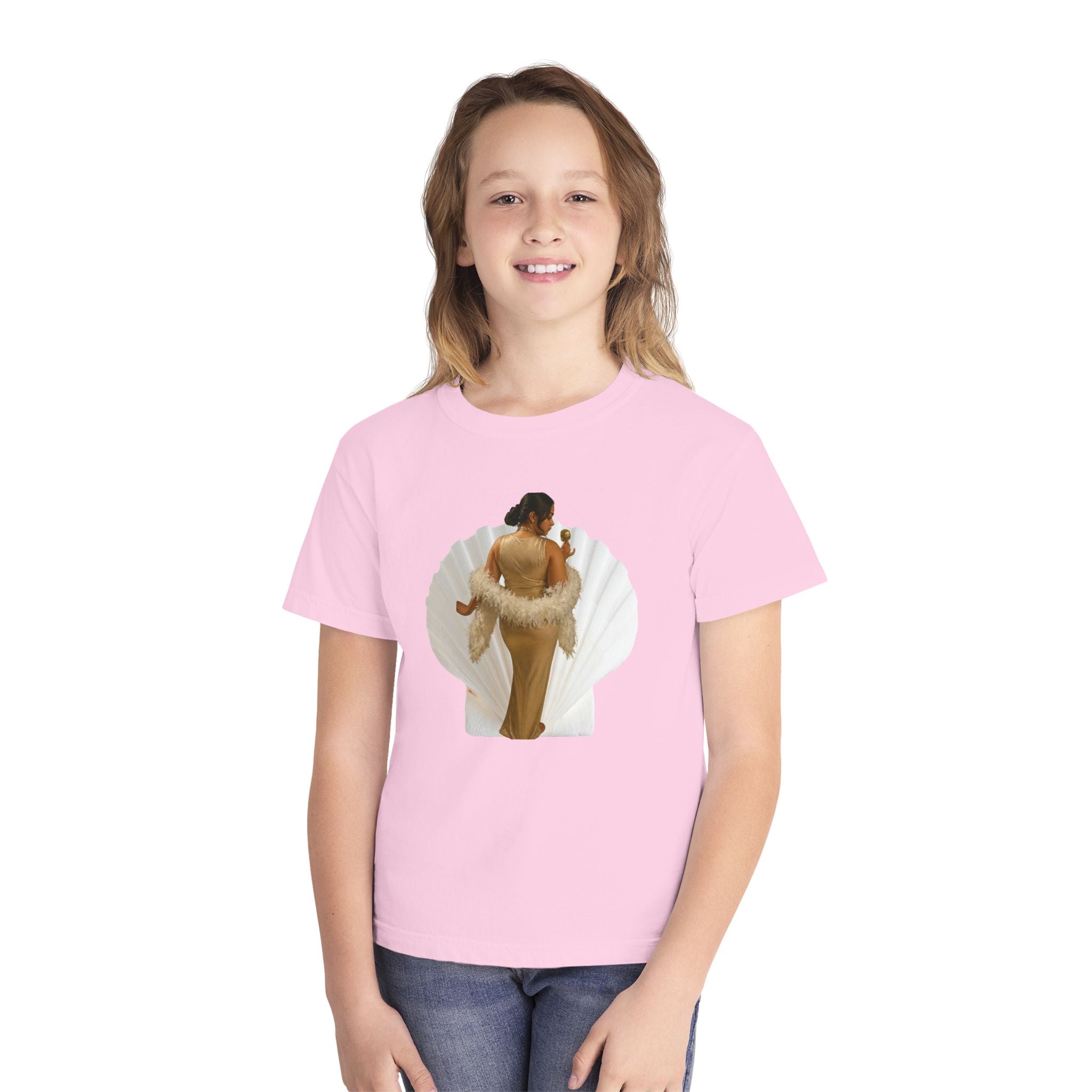 Youth Tee — Elegant Portrait Shell Graphic