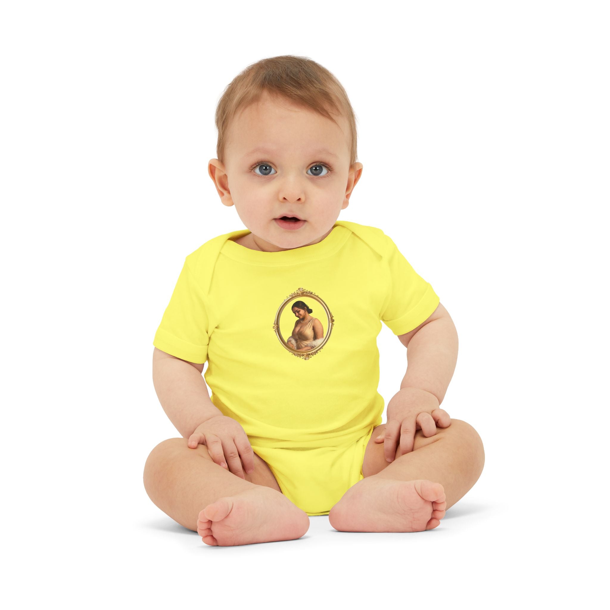 Infant Onesie with Vintage Cherub Portrait – Baby Bodysuit