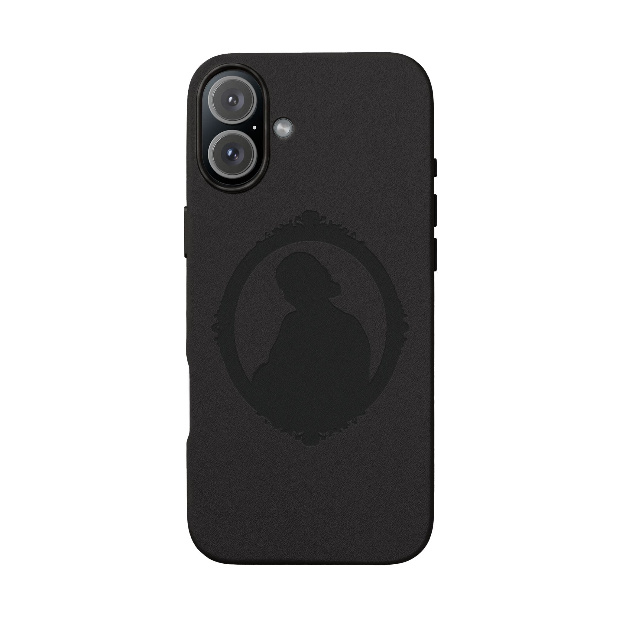 Engraved PU Leather Phone Case — Silhouette Outline Design