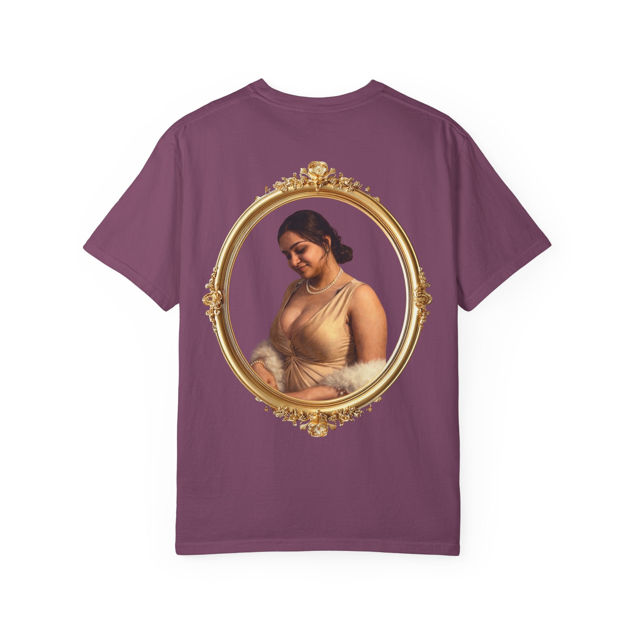 Portrait Graphic T-Shirt — Vintage Framed Lady Art Print