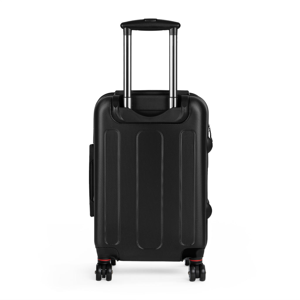 Vintage Portrait Suitcase – Elegant Gold Frame Travel Luggage