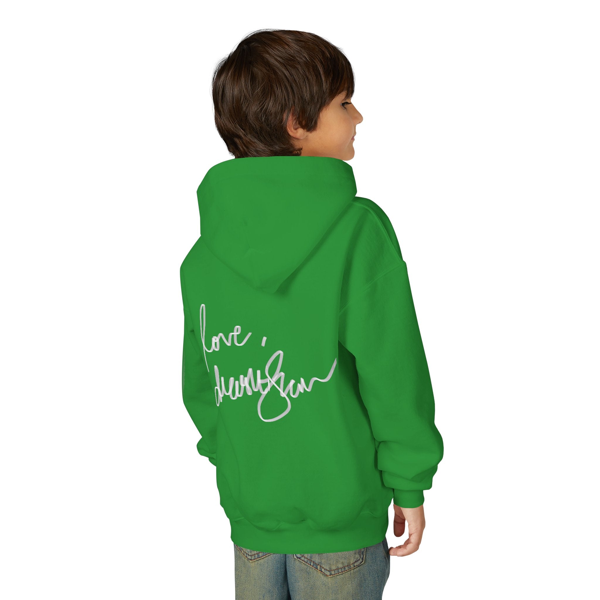 Youth Hoodie — Vintage Dancer Floral Graphic with “We Will Be Home” Back Script