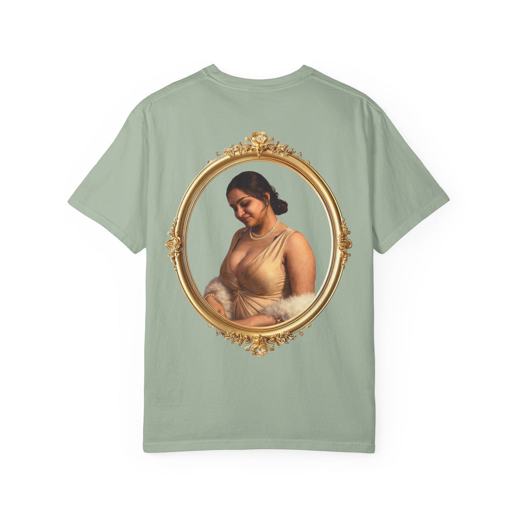 Portrait Graphic T-Shirt — Vintage Framed Lady Art Print