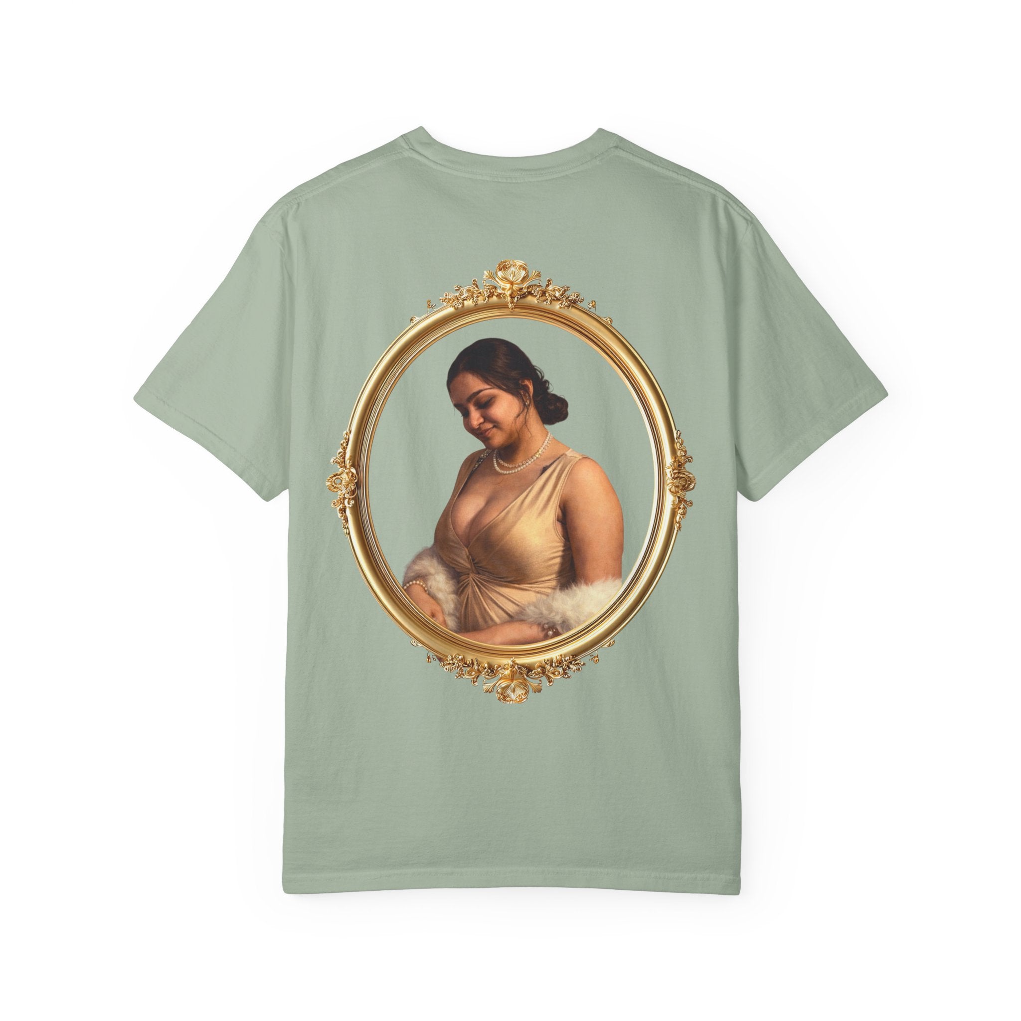 Portrait Graphic T-Shirt — Vintage Framed Lady Art Print