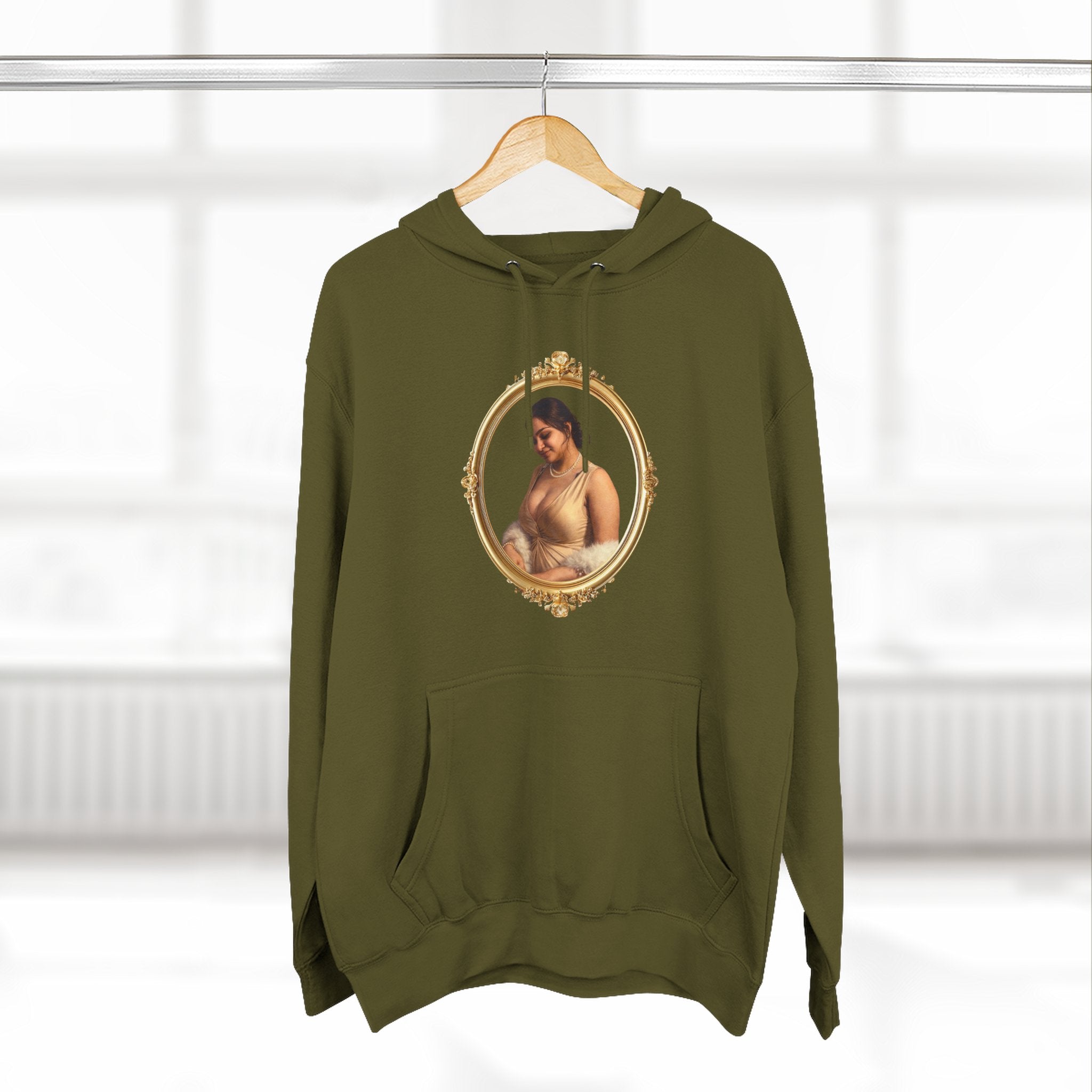 Portrait Hoodie — Vintage Frame Romantic Art Pullover