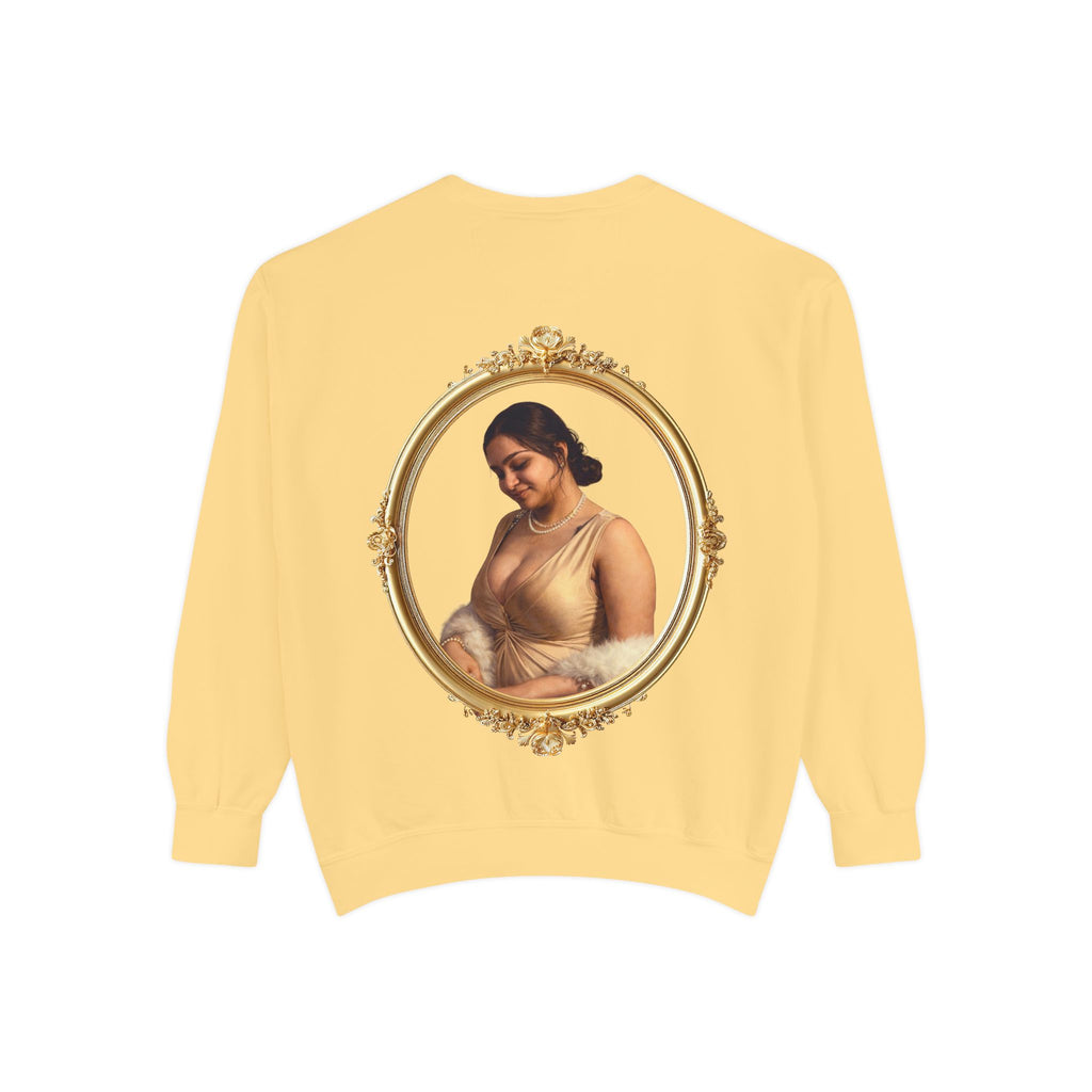 Portrait Sweatshirt — Vintage Frame Elegant Lady Graphic Pullover