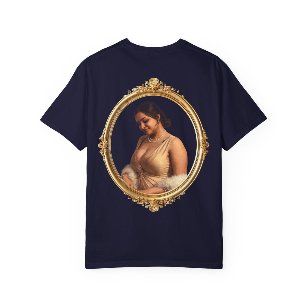 Portrait Graphic T-Shirt — Vintage Framed Lady Art Print