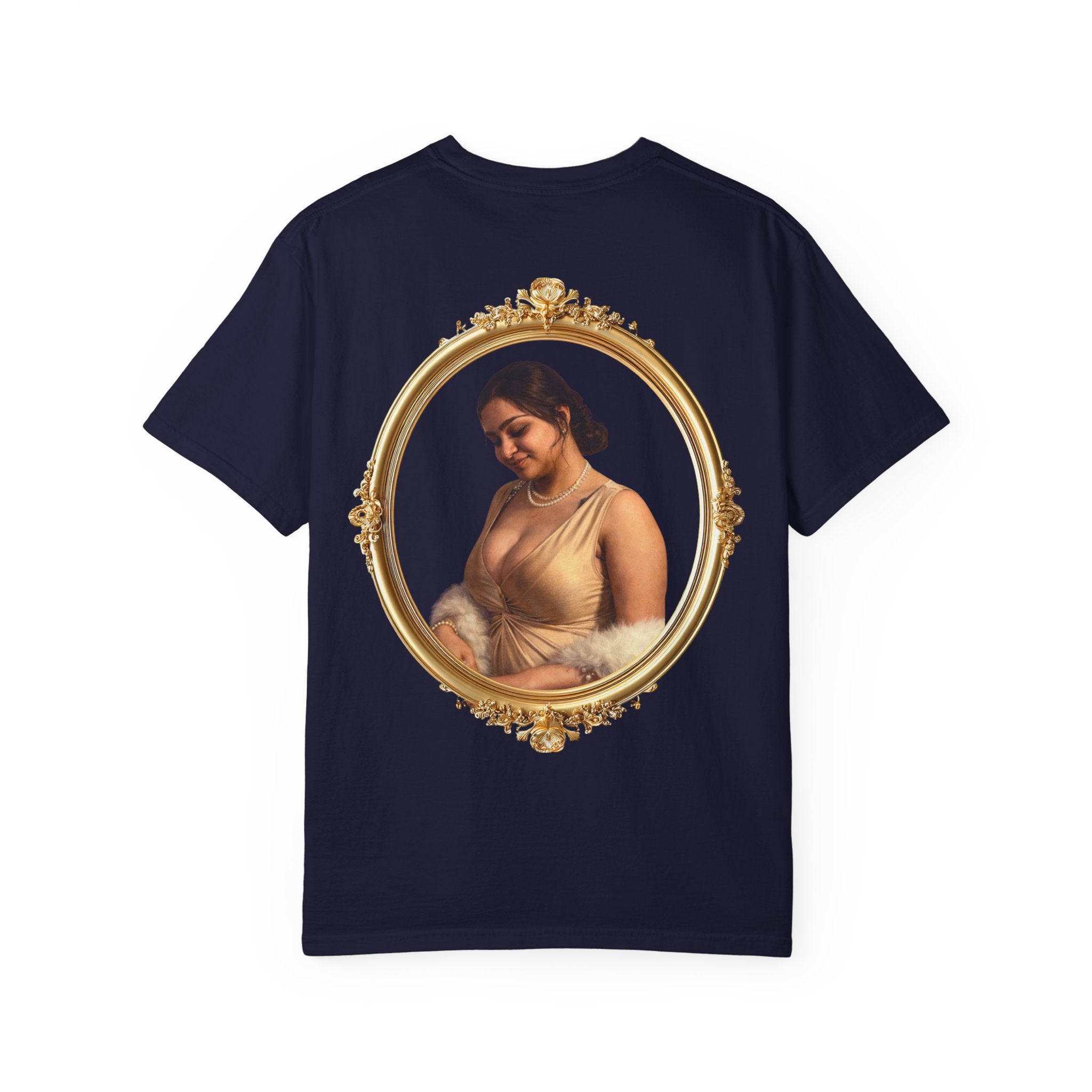 Portrait Graphic T-Shirt — Vintage Framed Lady Art Print