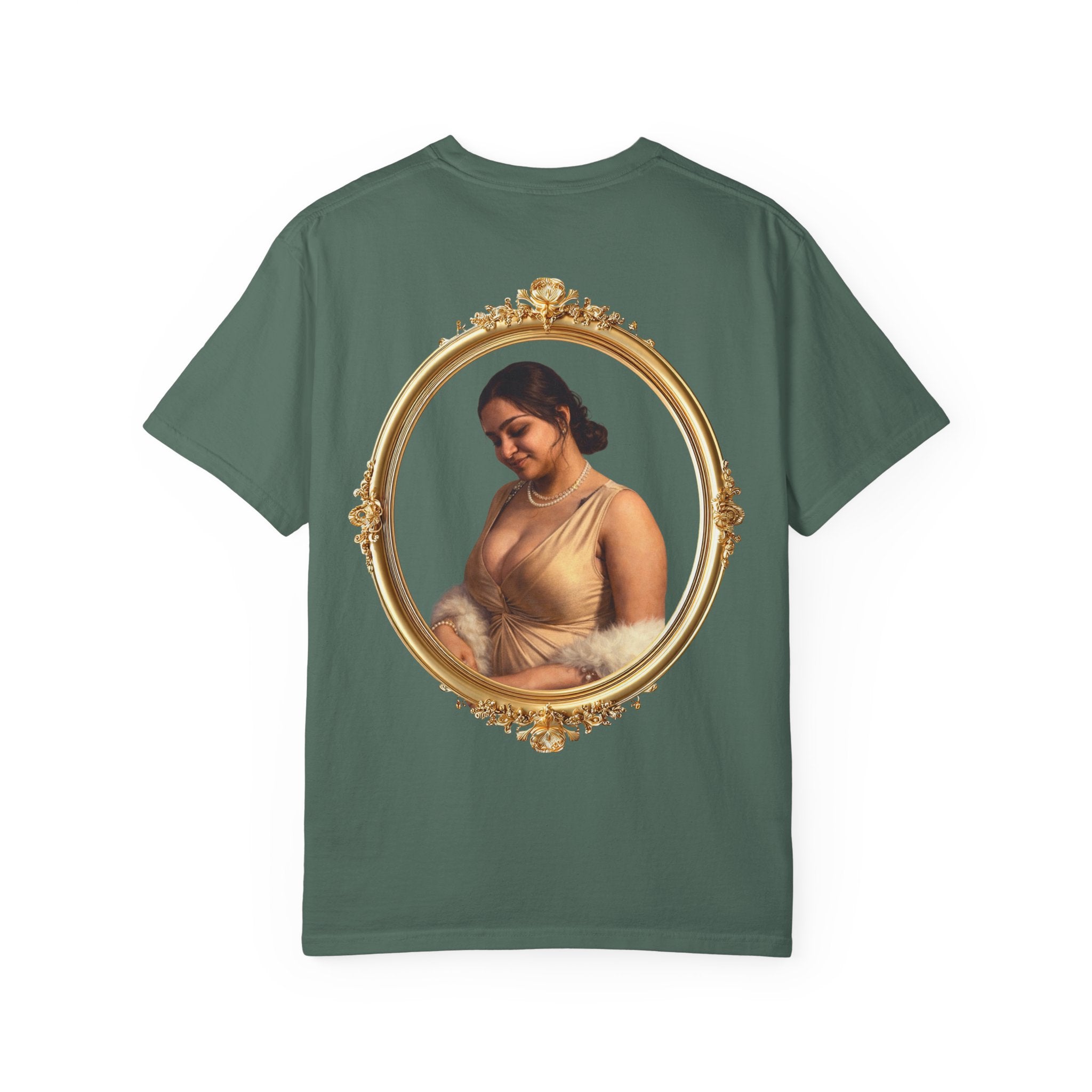 Portrait Graphic T-Shirt — Vintage Framed Lady Art Print