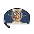 Drashti Cosmetic Bag — Elegant Blue Makeup Pouch with Gold Frame