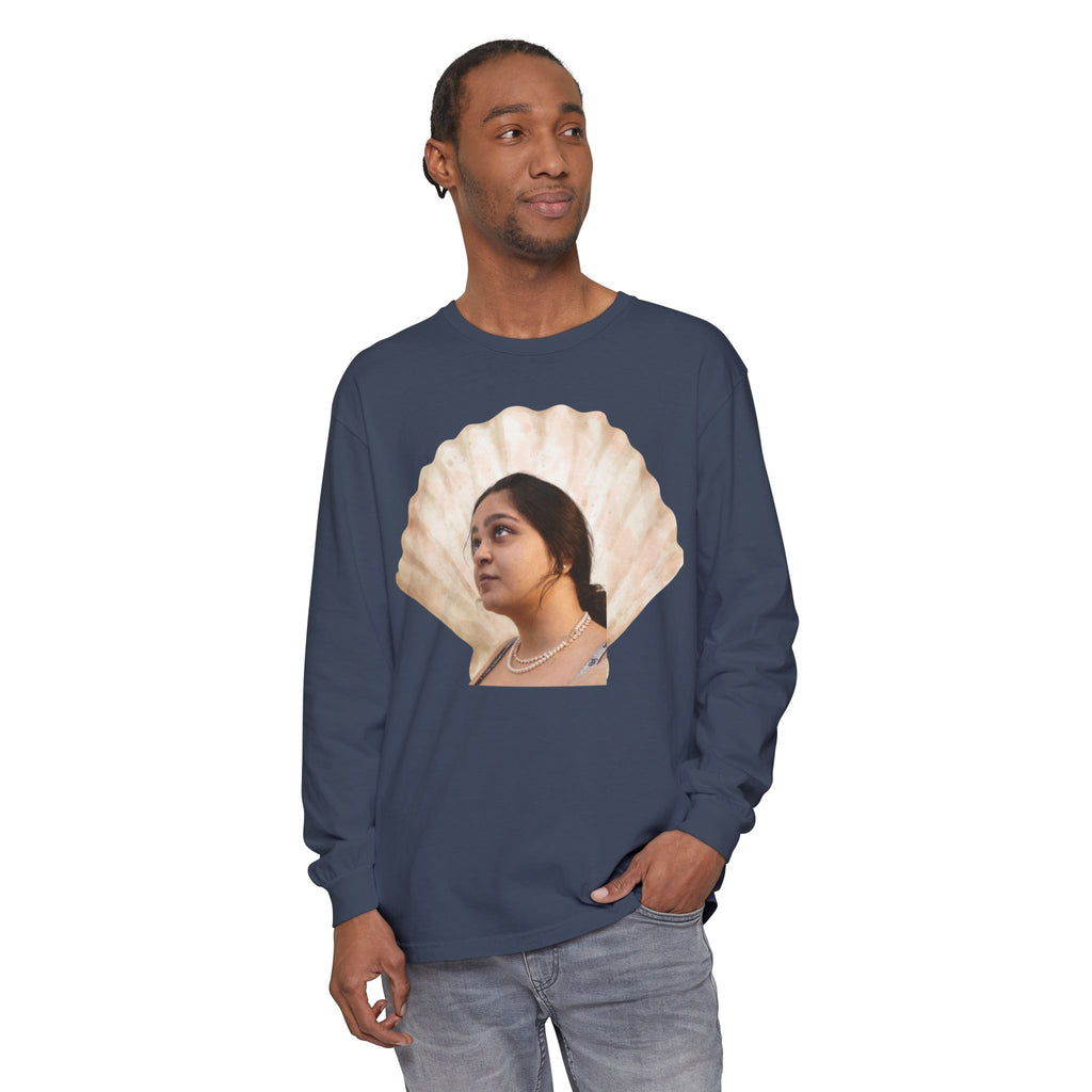 Shell Portrait Long Sleeve Tee — “We Will Be Home” Back Script