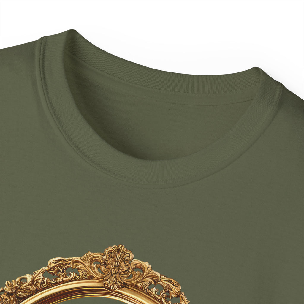 Angel Portrait T-Shirt — Vintage Gold Framed Guardian Tee